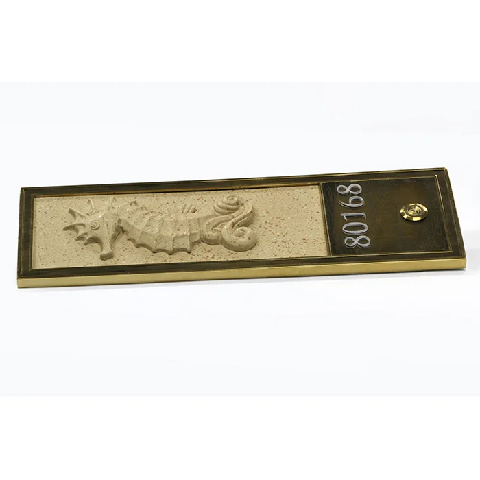 Zinc alloy big size Metal and Marble Material Luxury Hotel Room Door Number Plates