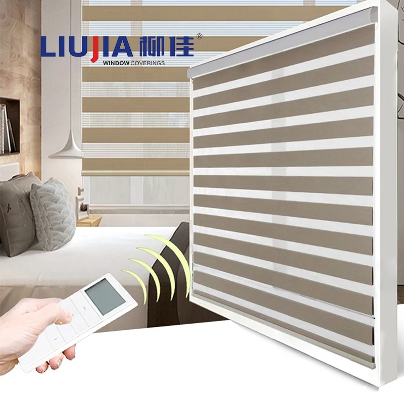 Automatic electric tubular motor lowest price indoor window shades blackout motorized Zebra Roller blinds shades