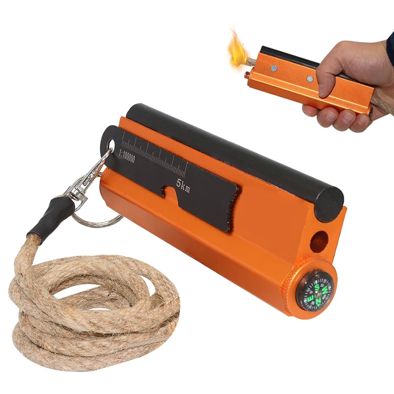 Campfire Torch Ferro Rod Fire Starter Kit with Jute Wick Tinder