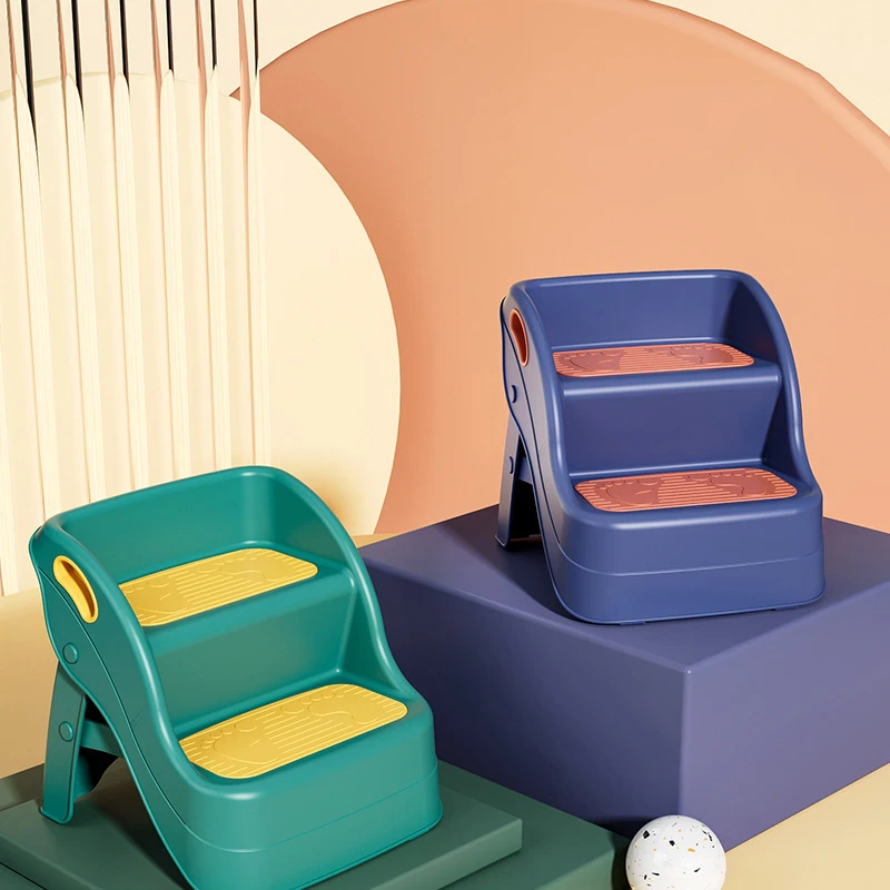 Складной пластиковый детский двухступенчатый табурет для ванной Oem оптовая продажа детей