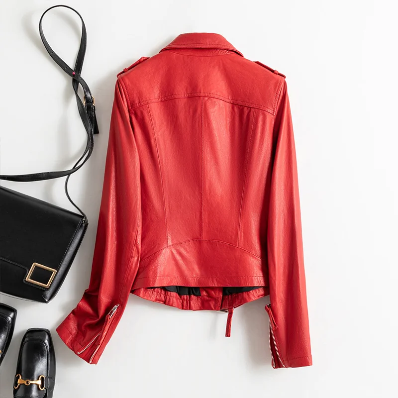 2022 Winter Windproof  New Design Women crocodile Leather Coat PU Plus Size  Hooded Motorcycles Jackets fur coat