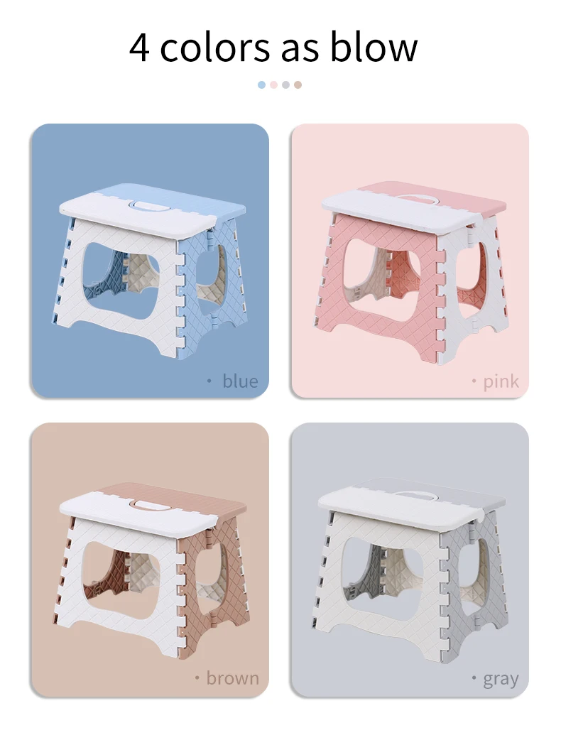 Hot Sale Foldable Lightweight Sturdy Plastic Folding Step Stool Multi Purpose Home furniture easy Storage Foldable plastic Chair