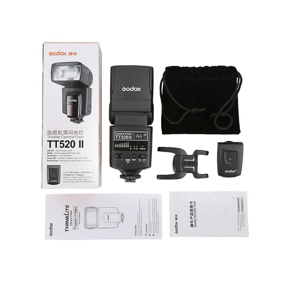 Godox Thinklite TT520II вспышка для камер Canon Nikon Pentax Olympus и Panasonic DSLR беспроводная передача