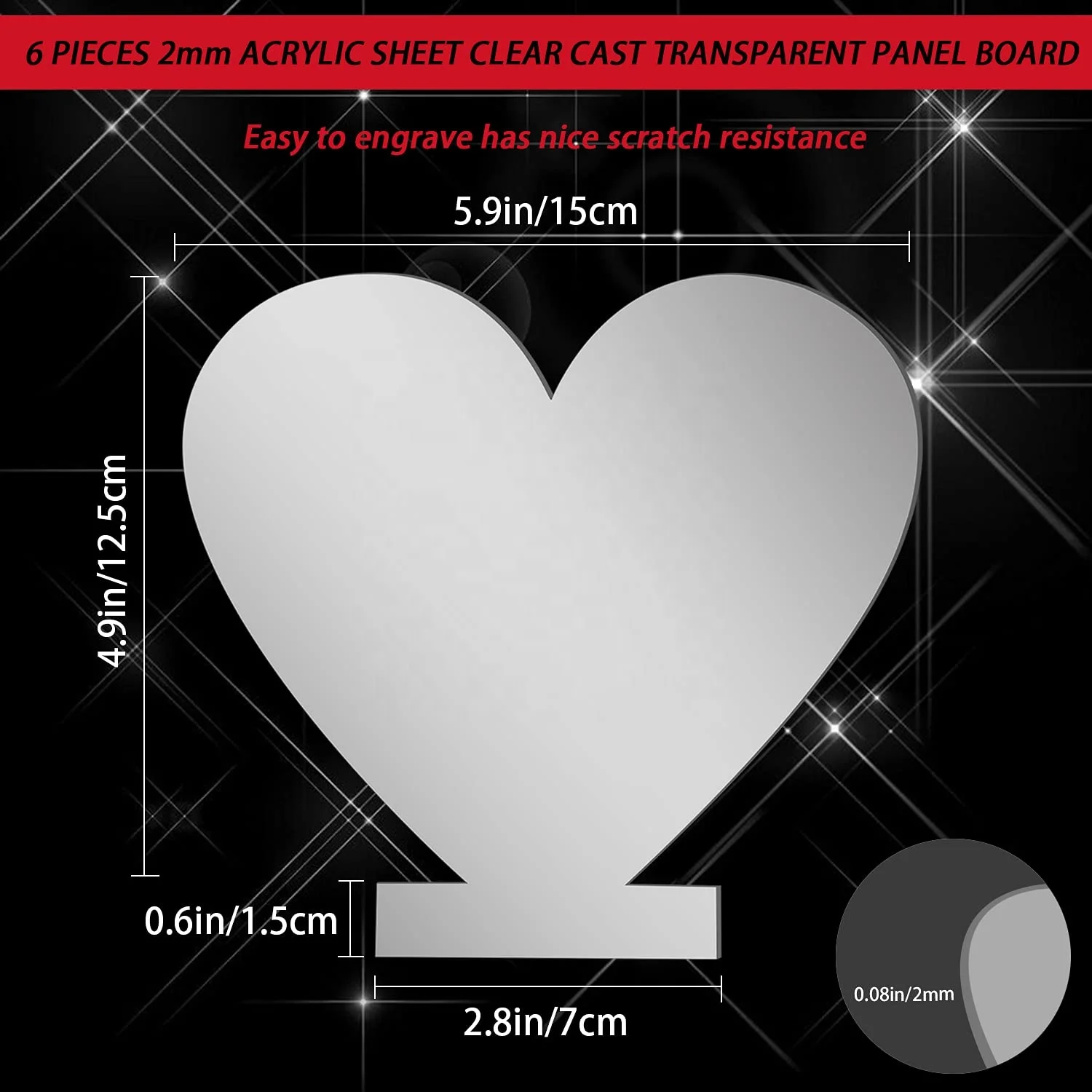 Acrylic Sheet Clear Cast for LED Light Base, Customized Size Thickness Transparent Panel Board with Protective Film