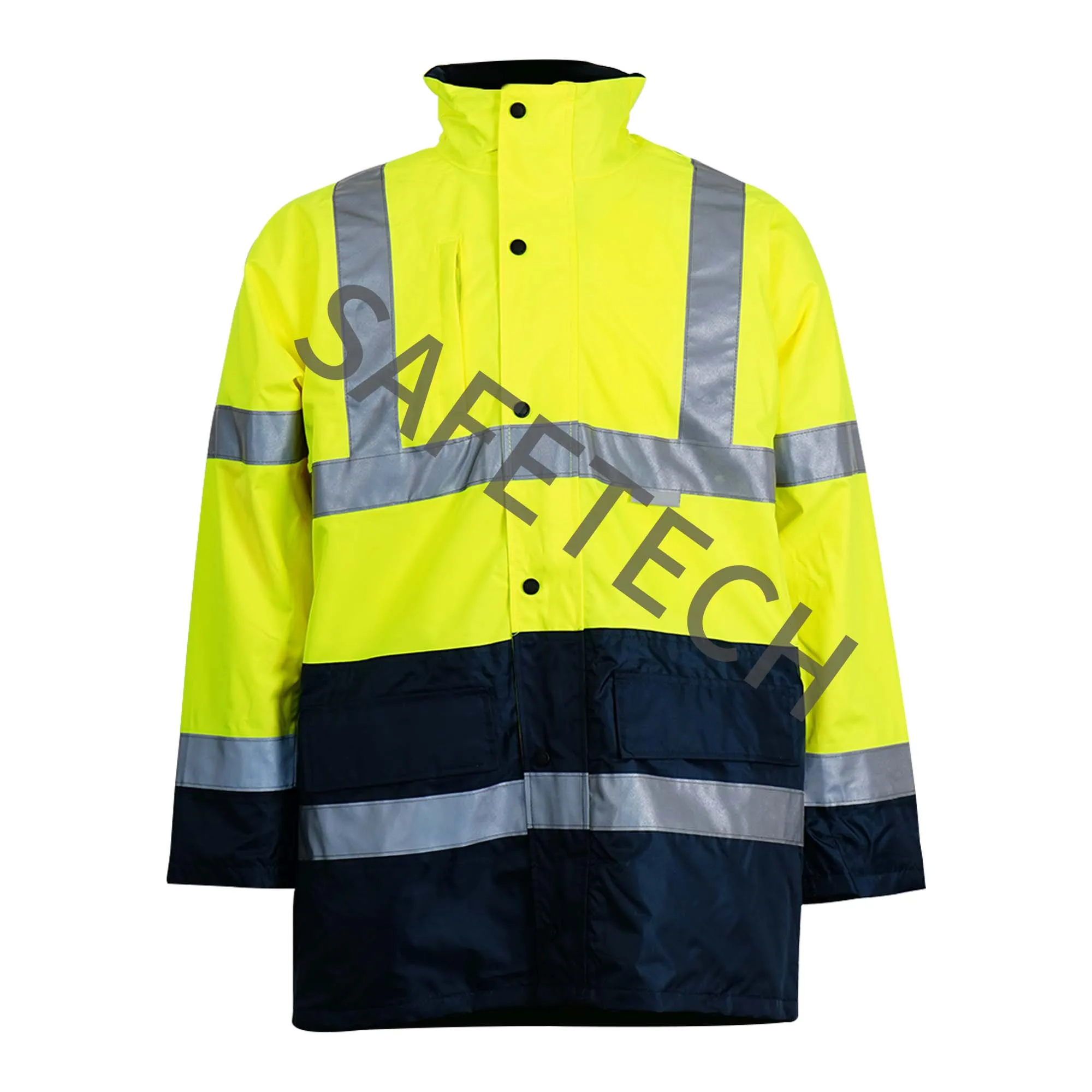 Hi vis Waterproof Softshell Cloth Safety Reflective With Reflective Tape For Construction Work