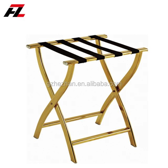 
Hotel Room Stainless Steel Folding Luggage Rack With Back Rest Baggage Holder Hotel Luggage Rack Stand 