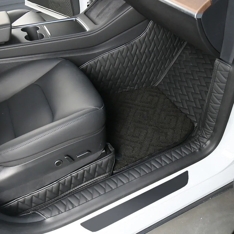 
Custom wholesale car floor mats luxury car Interior accessories for model 3 X Y with leather Material 4 pieces vehicle mat 