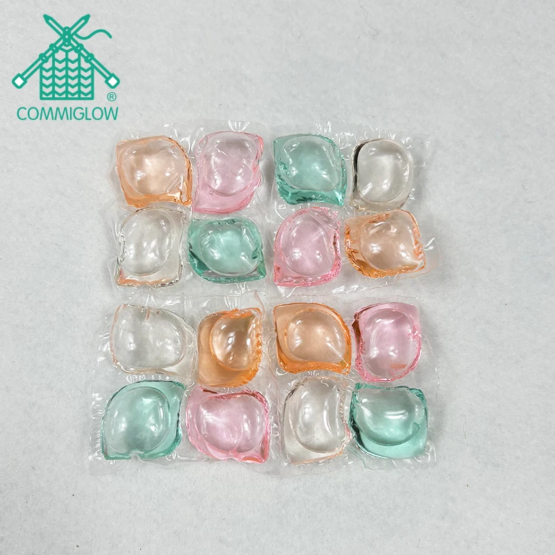 COMMIGLOW  Home laundry detergent pod gel water soluble film deep cleaning power delightful fragrance enzymes