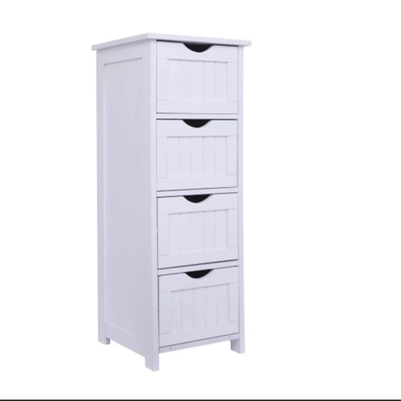 White four drawer home living room cabinet
