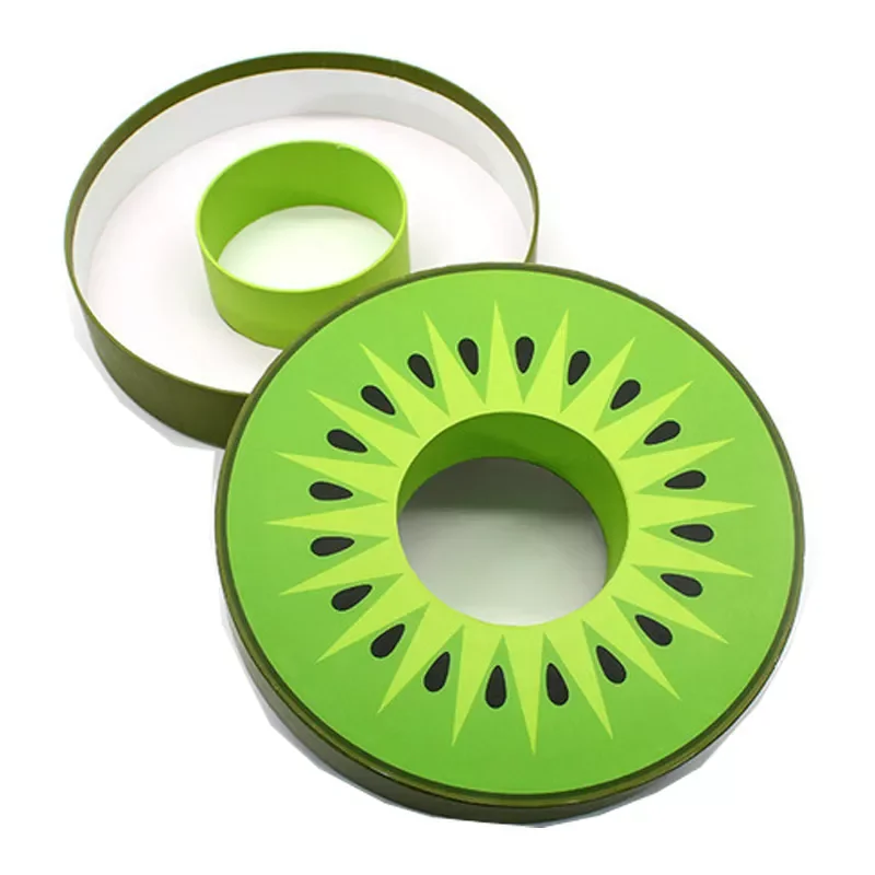 Custom Printed Cylinder Packaging Chocolate Candy Macaron Truffle Green Round Box With Lid