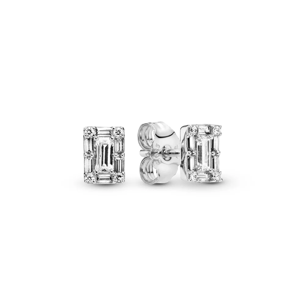Wong Rain 925 Sterling Silver ring Asscher Cut Created Moissanite Ruby Gemstone Wedding Simple Studs Earrings Fine Jewelry sets
