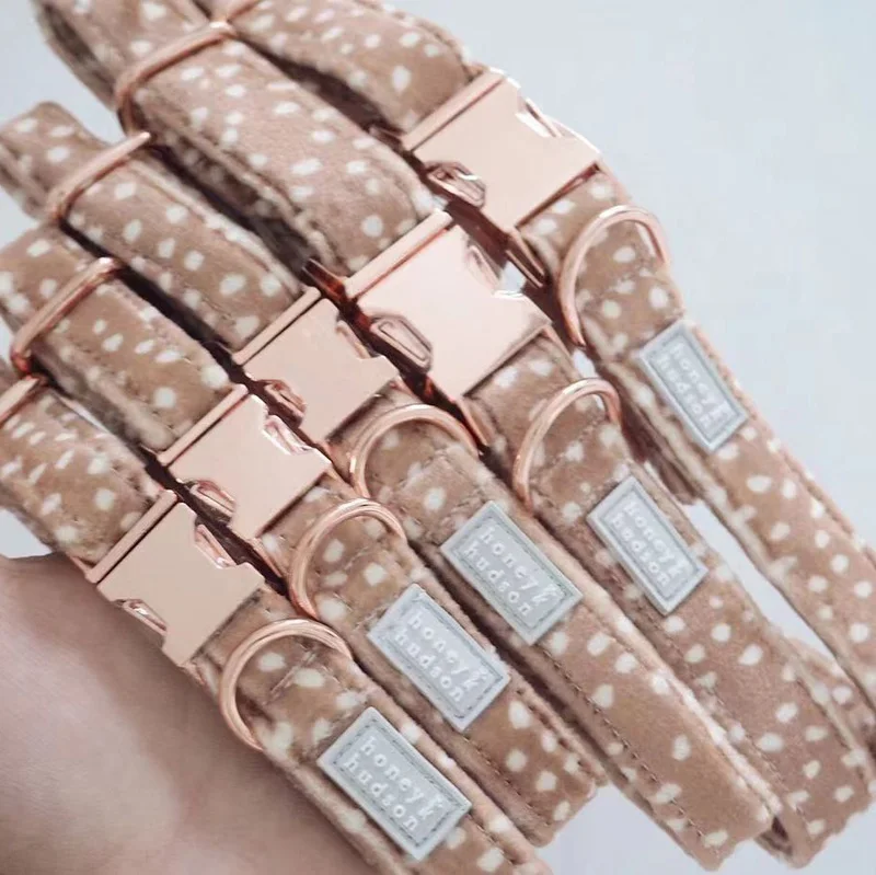 Oem Custom Leash Luxury Personalized Logo Adjustable Pet gold sliver accessories Dog Collar and leash