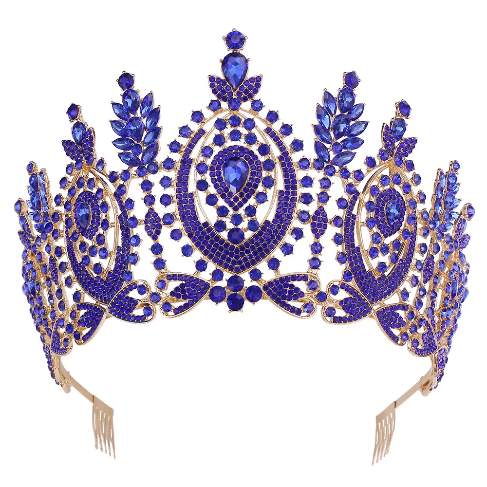 Handmade luxury miss universe pageant crowns fashion trendy full rhinestones big crown