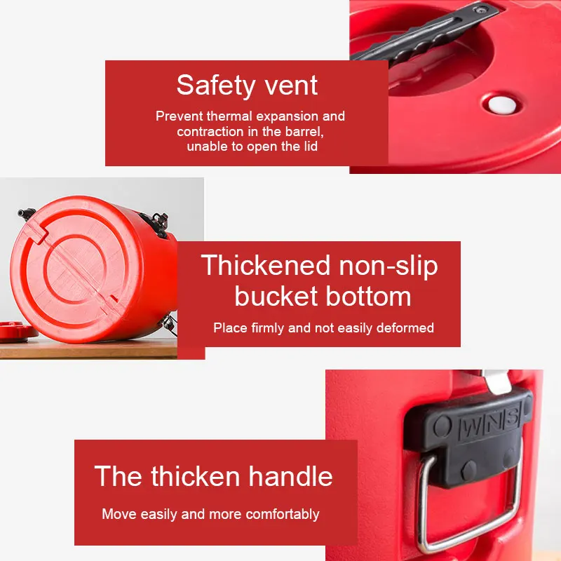 newest commercial big stainless steel milk tea thermos barrel 50L soup bucket insulated barrel for hot food outdoor camping