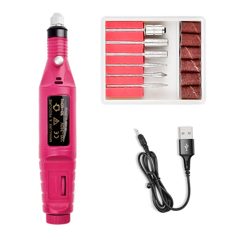 WELLFLYER Hot Sale Portable Manicure Tool Mini Electric Nail Drill Polisher for Beauty Art DIY Plastic