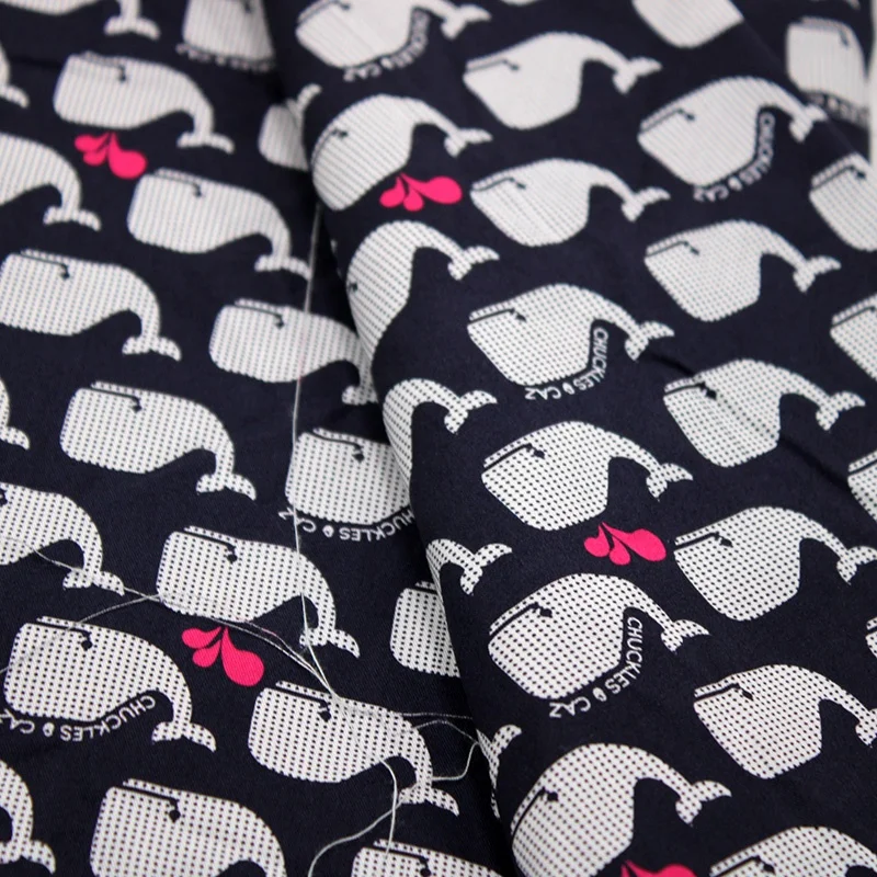 
100% combed cotton satin drill fabric with custom digital printing on it high color fastness 