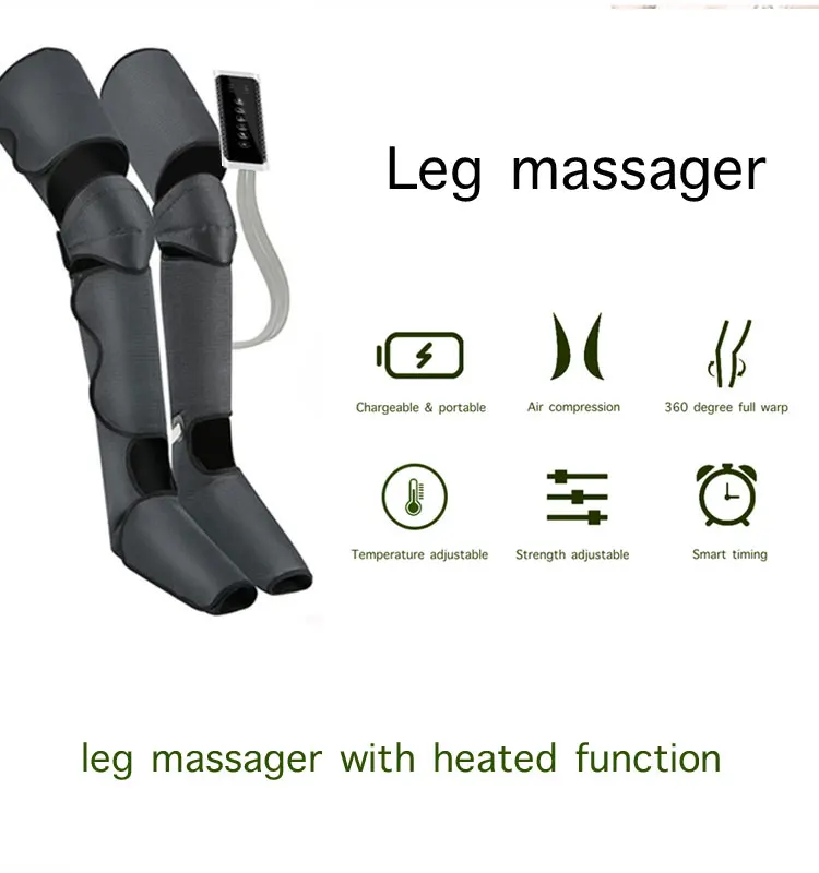 360 Angle Heating Air Compression Pressure Calf Muscle Therapy Leg Massager Machine For Blood Circulation And Relaxation
