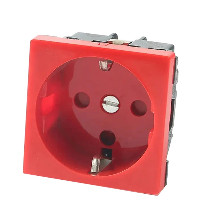 16A 250V  electrical wall VDE Mosaic  socket 45*45MM 2P+E shuttered German plugs and socket