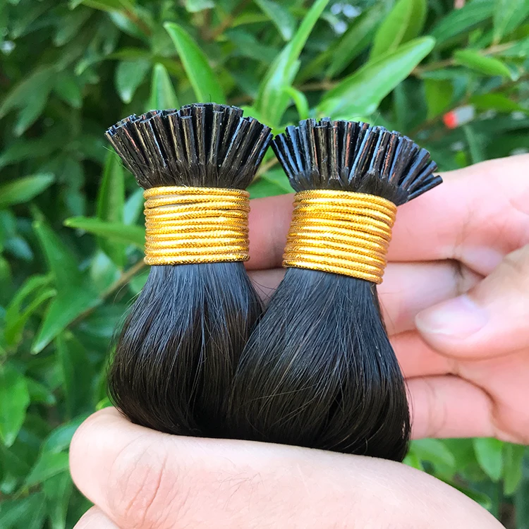 100% Remy Hair Natural Wavy Raw Indian I Tip Micro Link Hair Extension for Black Women with Natural Wave Style