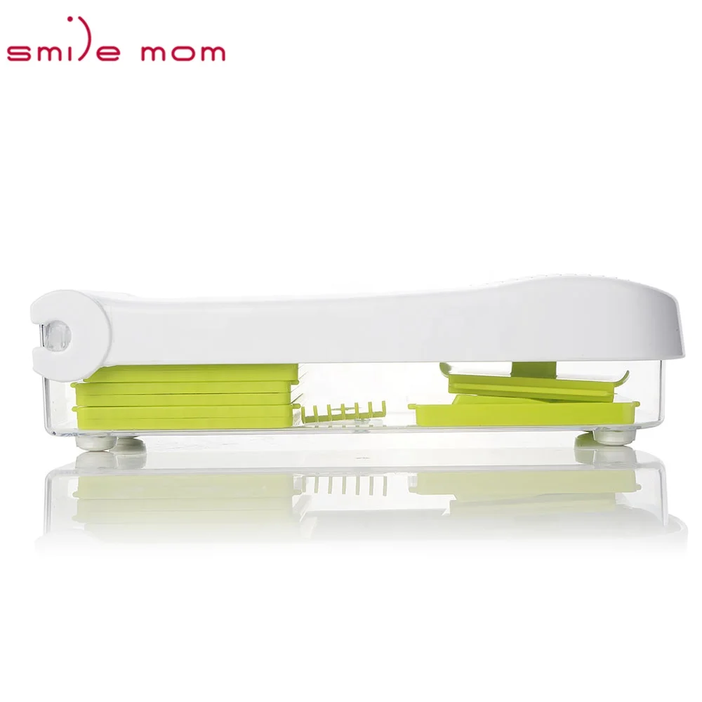 Multifunctional Mandolin slicer Smile mom 4 in 1 Kitchen Plastic Manual Onion Slicer Vegetable Dicer With Hand Guard