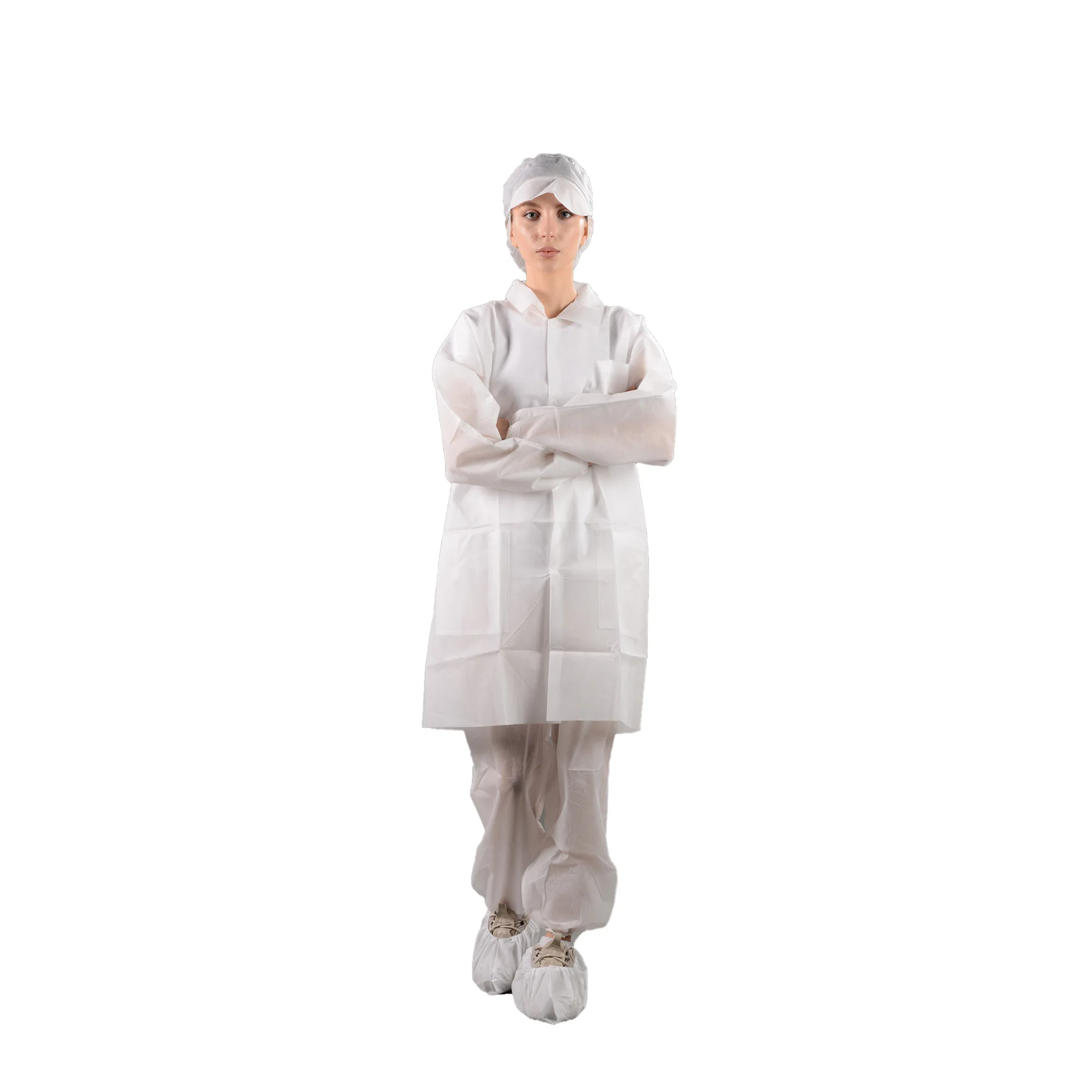 Одноразовая Медицинская лабораторная куртка PP SMS для мужчин, медицинская лабораторная куртка для врачей и больниц