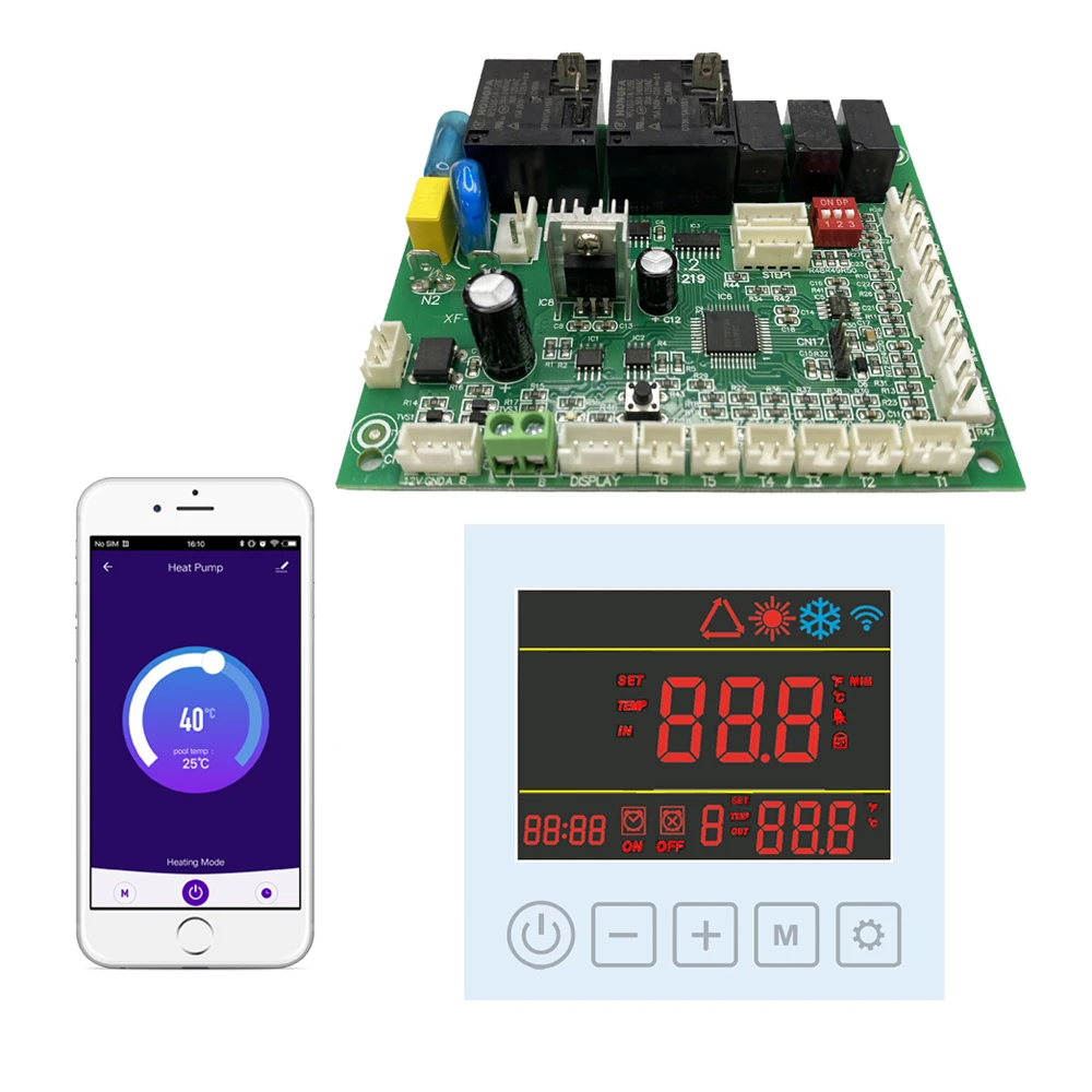 Охладитель воздуха в воду для бассейна контроллер теплового насоса печатная плата сборе PCB
