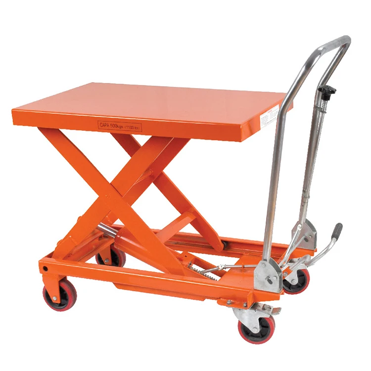Adjustable 500kg 1100 Lb Table Lift Up Cart Hydraulic Cylinders Table With Quality