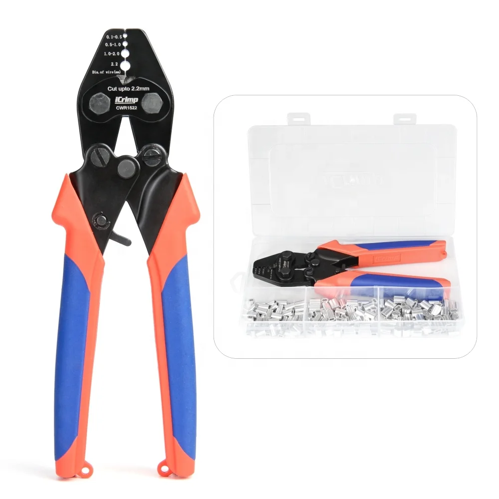 
IWISS CWR1522 с 150 шт. алюминиевых втулок, обжимной Режущий инструмент для Алюминиевых Кабельных перил, ручная переворота 