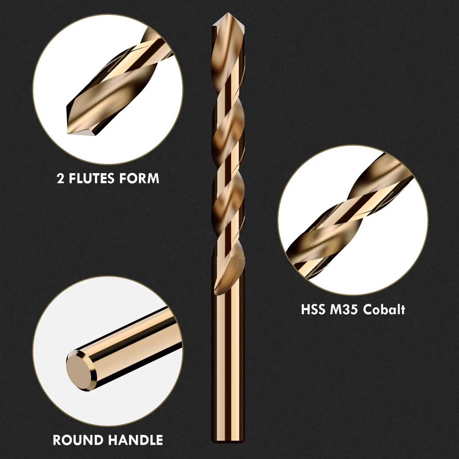 60 pcs 135degree split point hss 4241 titanium twist packing plastic box twist drill bit for metal drilling hss twist drill set