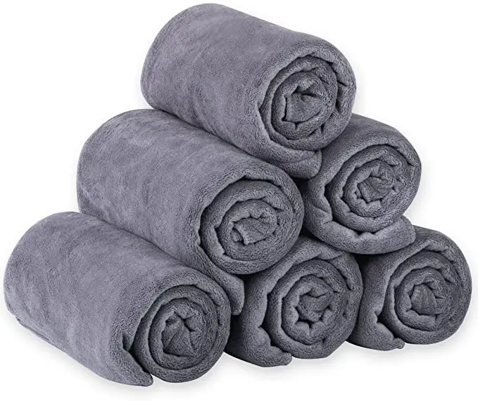 custom microfiber embroidery logo barber salon hair cutting spa gym face towels