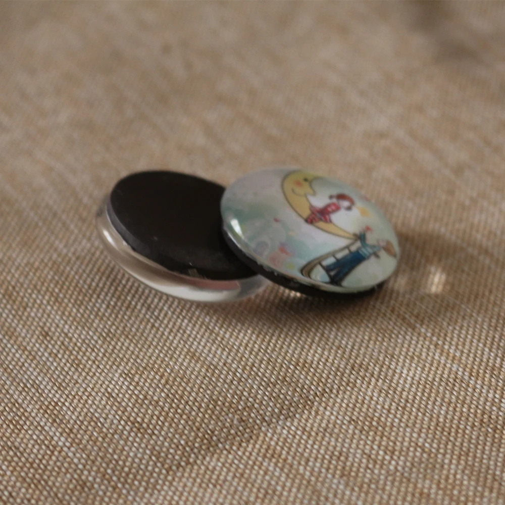 Wholesale Souvenir Custom Round 3D Crystal Glass Fridge Magnet Gift With Custom Printed