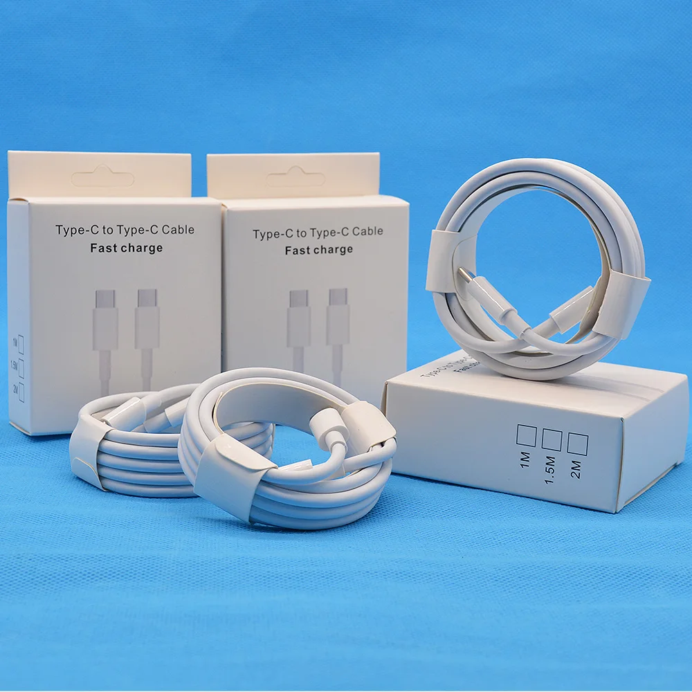 Wholesale Fast File Transfer Phone Cables 1m/2m/3m TPE Material Charging Cable 5A Type C to Type C Data Cable