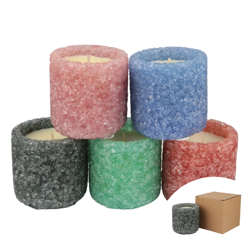 Luxury Gift Set Perfect Spiritual Aromatherapy Gift Lavender Cream Rose Soy Wax Aromatic Scented Candles Crystal Jar Candle