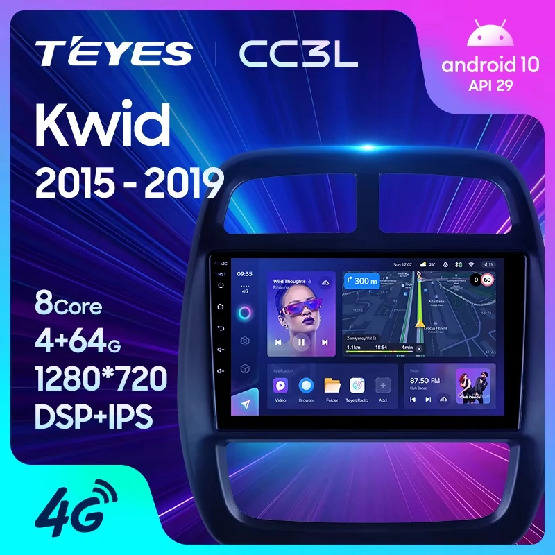TEYES CC3L WIFI For Renault Kwid 2015 - 2019 Car Radio Multimedia Video Player Navigation stereo GPS Android 10 No 2din 2 din