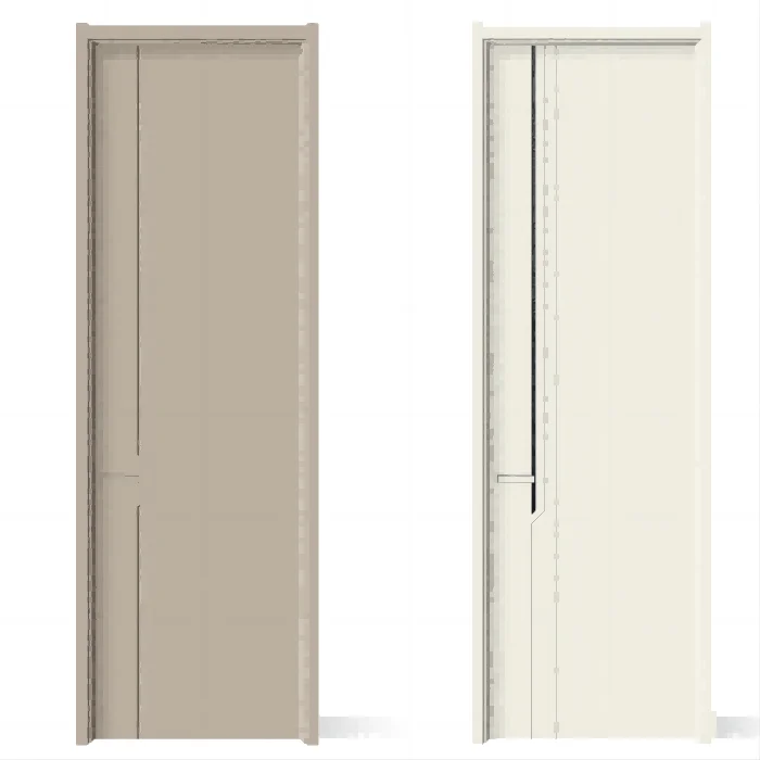 Pre Installed Wood Plastic Interior Doors Easy Installation Walnut Bedroom Waterproof Wood Interior Doors