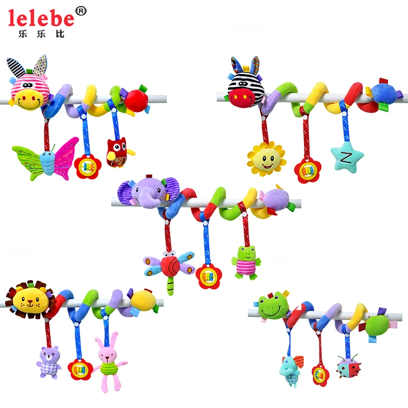 Lelebe 2022 детский ТРОЛЛЕР Декор слон плюшевые животные Погремушки Мягкие забавные Подвески музыка мягкие игрушки украшение для малыша диктор