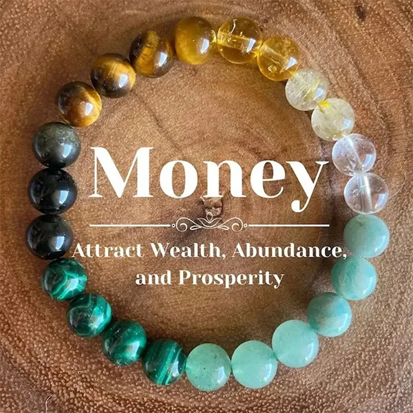 Natural Stone Beaded Bracelet for Women Lucky Attract Love Wealth Good Luck Colorful Bracelet