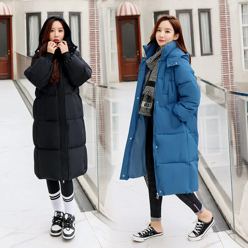 Winter High Quality Women Down Coats Long Plus Size Breathable Plush Warm Windproof Skin Friendly Casual Coat