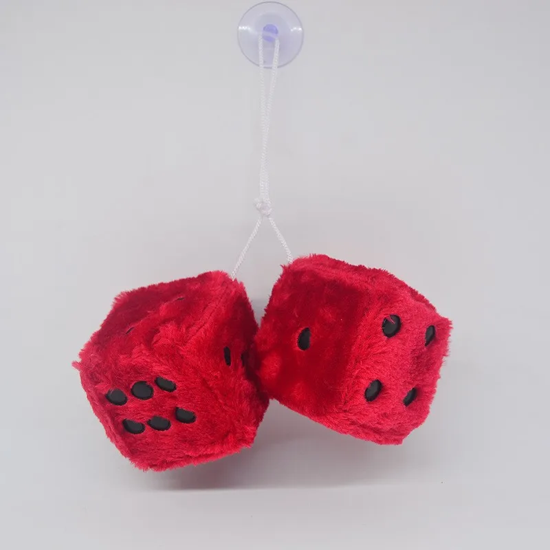 Wholesale Custom Car Hanging Plush Fuzzy Dice Plush Pendant Soft Plush Dice Toys Stuffed Dice Plush Toys