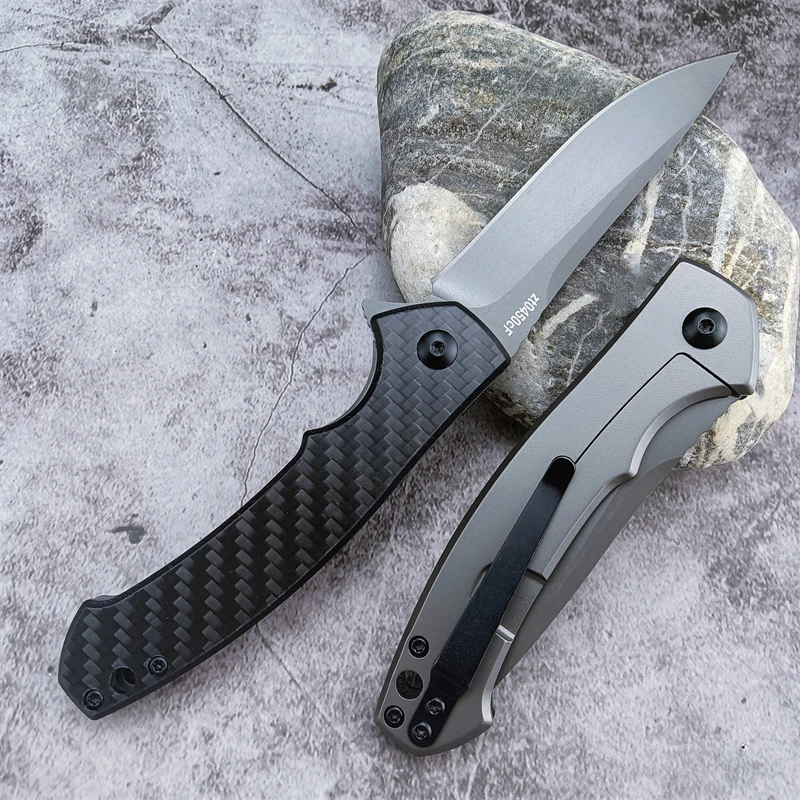 ZT 0450 Carbon fiber Outdoor Tactical Folding Pocket Knife Survival Camping Hunting knives