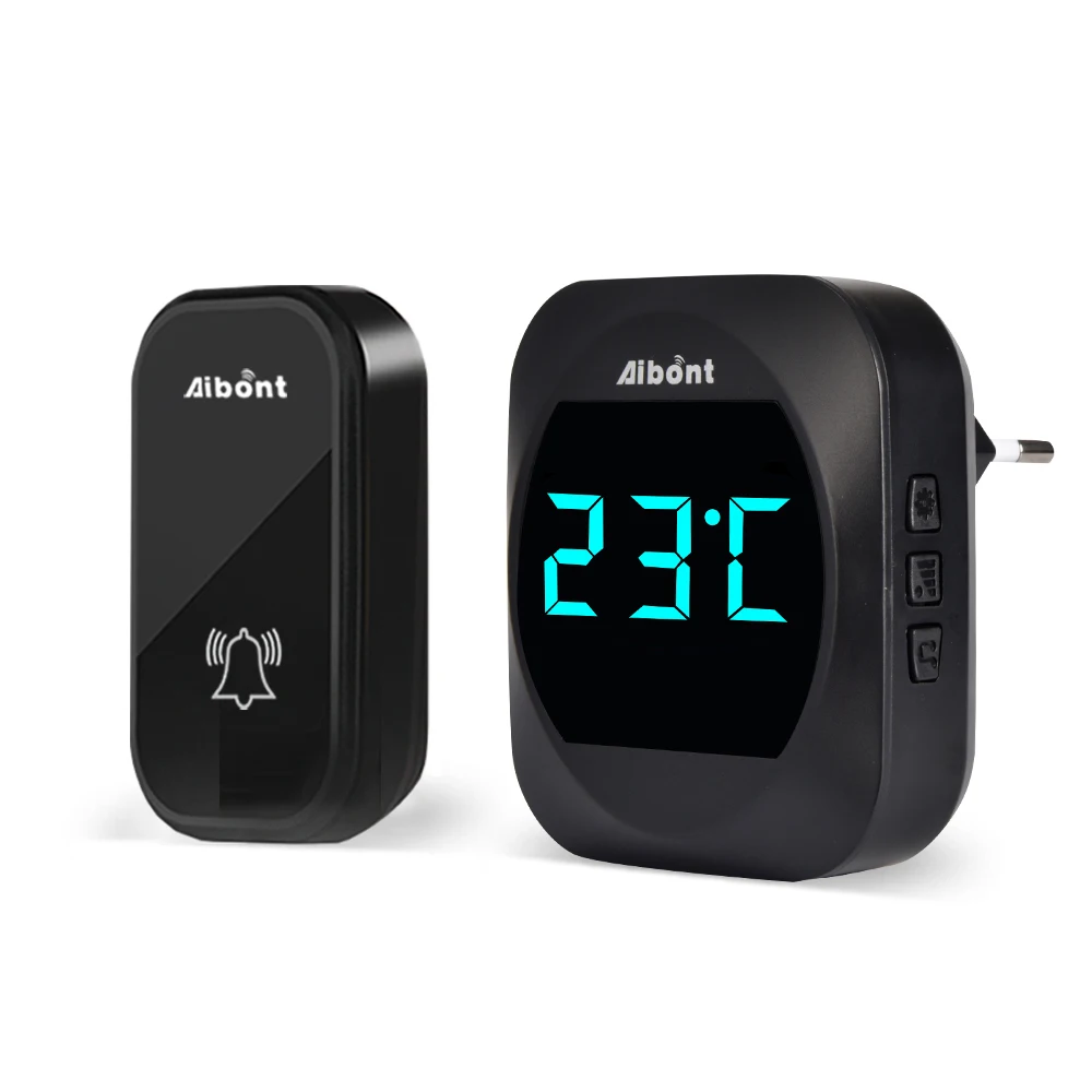 T195-BB Big Screen Temperature Display 38 chords Low Energy Consumption Wireless Transmission Kinetic Doorbell