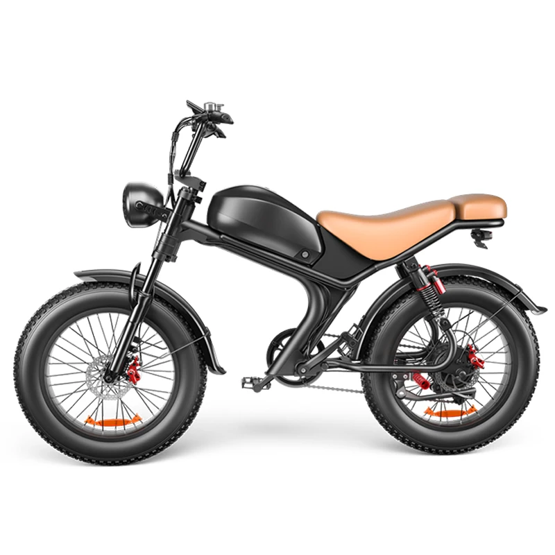 7-Speed 20 Inch Full Suspension Folding Fat Tire E Bike Ebike Fatbike Electric Bicycle Big wheel hub Motocross