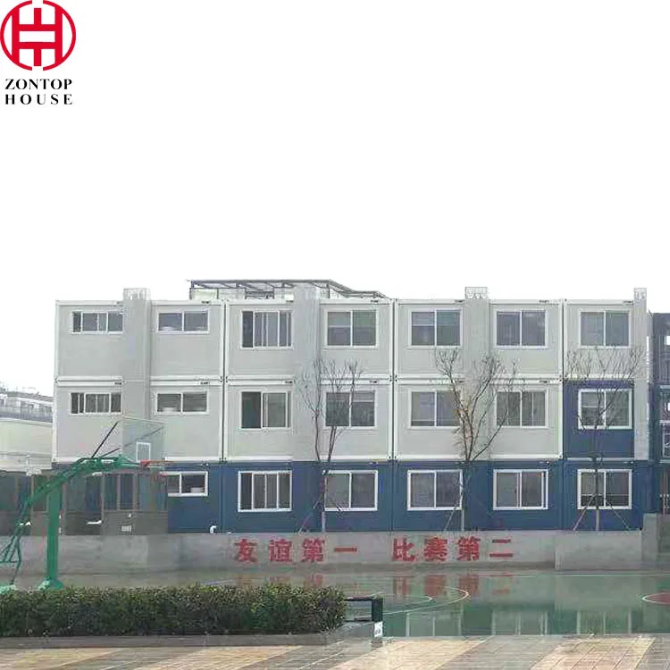 Zontop china 4 bedrooms luxury prefabricated modern quick concrete 20ft container homes 2 story prefab house