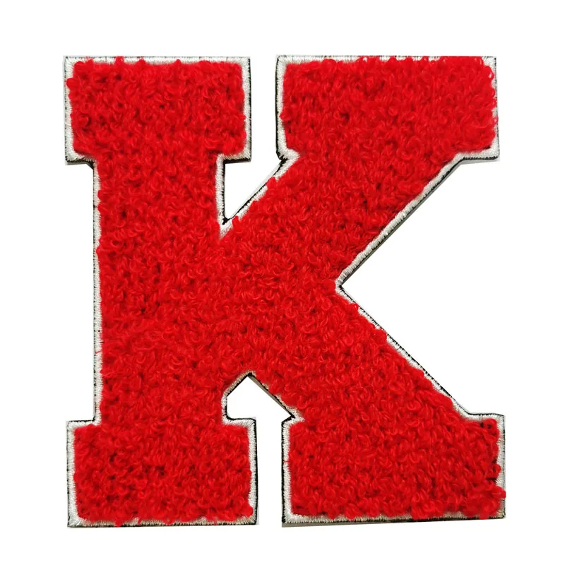 No Minimum Alphabet Jacket Patches Custom embroidery Letter Chenille Patches Iron on