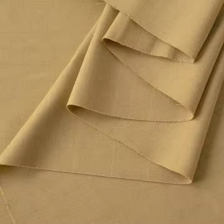 Wholesale Stock Classic 72% Polyester Merino Wool Stripe Herringbone Fabric for Uniform Women Suits Dresses