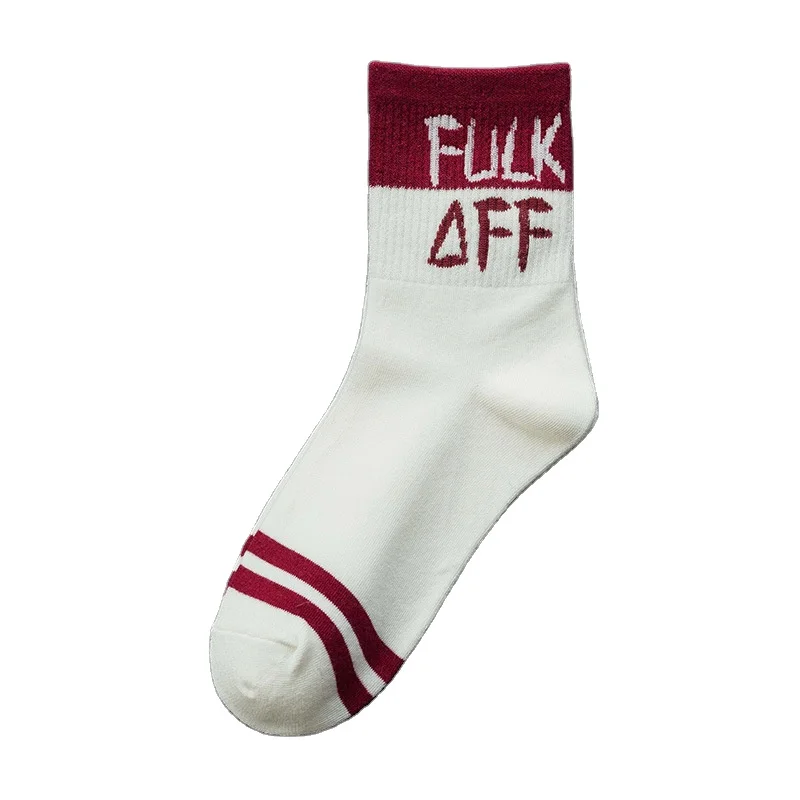 
Custom Made Socks Letter Printed Comfortable Breathable Fashion Skateboard Cotton Street Men Socks 