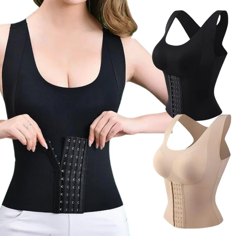 Finetoo Seamless Plus Size Body Shaper Four-in-One Underwear Belly Tinting Shaping Clothes Sports Underwear Fitness Bra with Pad