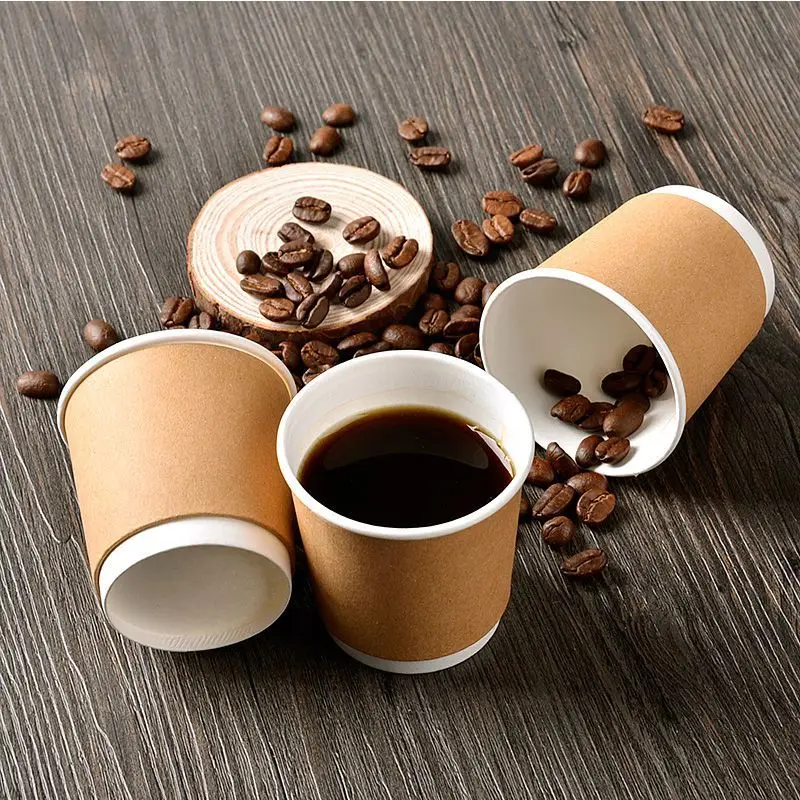8oz paper coffee cups with logo double wall coffee paper cup disposable material