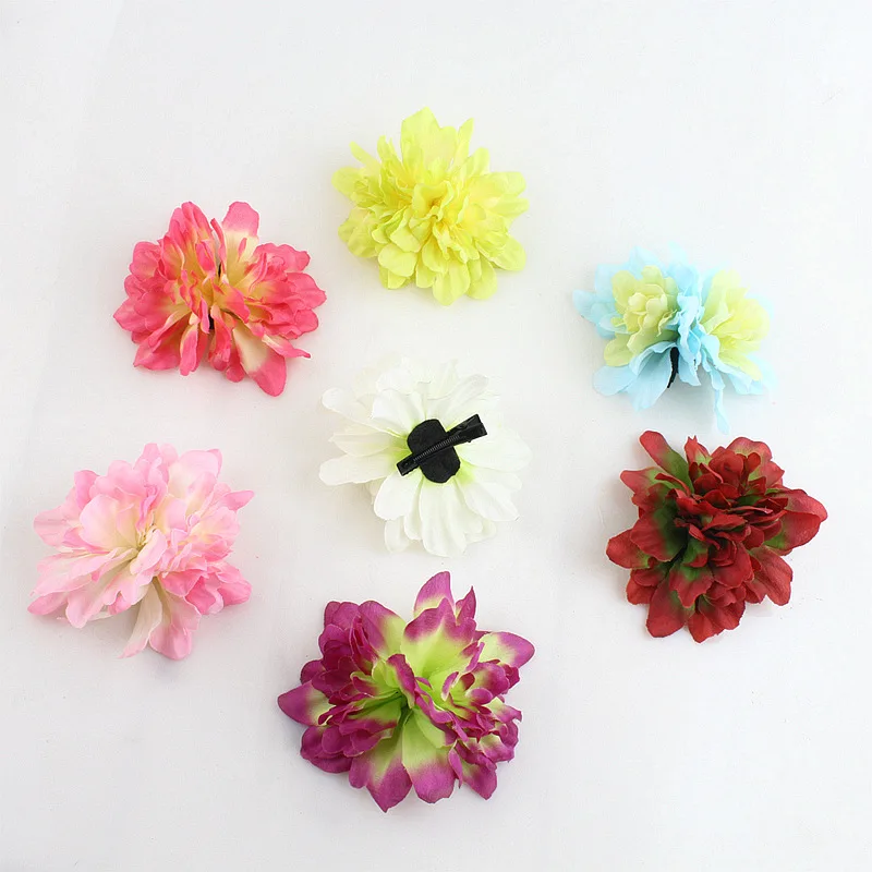 MIO 3D artificial flower hair clips handmade big flowers hairpins for women girls beach wedding headdressing sweet style