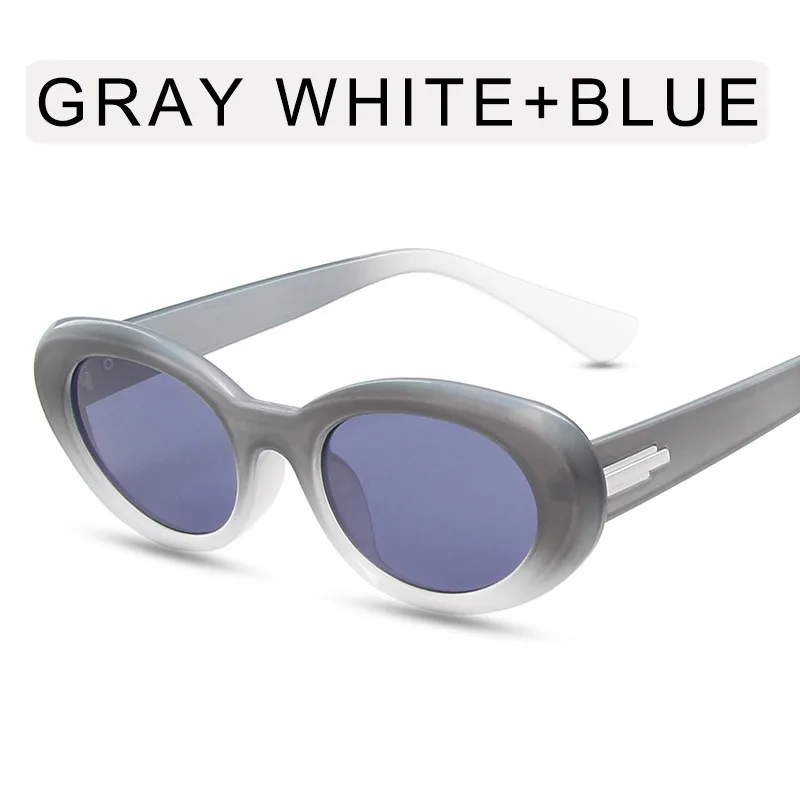 Женские солнцезащитные очки UNOC 2022 в маленькой оправе маленькие овальные кошачий глаз модные стиле хип-хоп